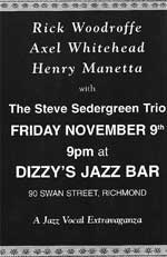 Henry Manetta and the Trip  Past Gigs Poster at Dizzys